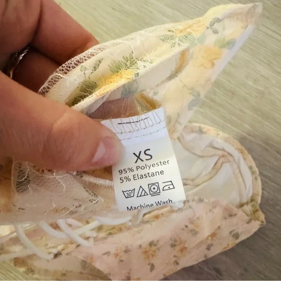 Corset Lace Up Sheer Floral Top - Picture 4 of 4